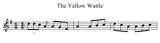 Yellow Wattle, The - staff notation