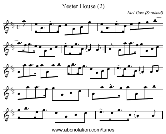 Yester House (2) - staff notation