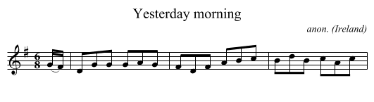Yesterday morning - staff notation