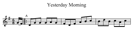 Yesterday Morning - staff notation