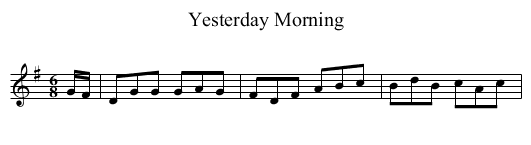 Yesterday Morning - staff notation