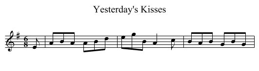 Yesterday's Kisses - staff notation
