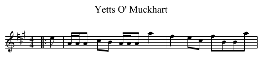 Yetts O' Muckhart - staff notation