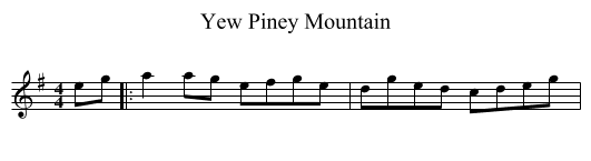 Yew Piney Mountain - staff notation