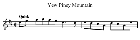 Yew Piney Mountain - staff notation