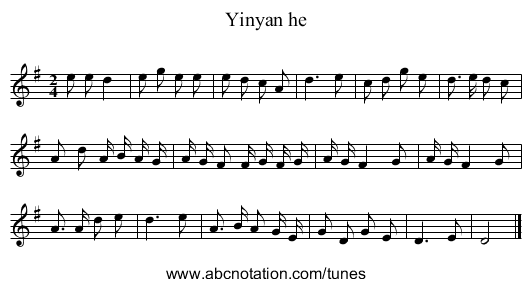 Yinyan he - staff notation