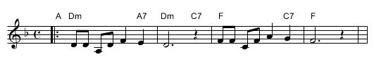Yismechu hashamayim [Dm] - staff notation