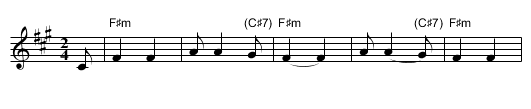 Yitbarech Shimcha [F#m] - staff notation