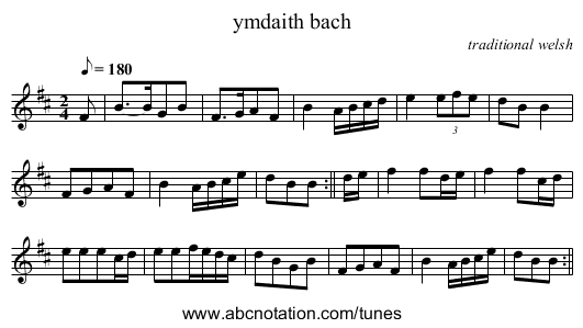 ymdaith bach - staff notation