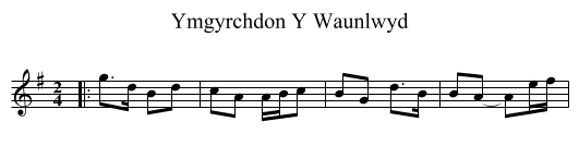 Ymgyrchdon Y Waunlwyd - staff notation