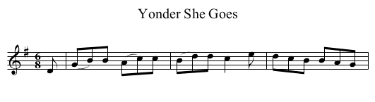 Yonder She Goes - staff notation