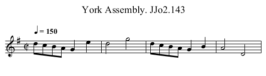 York Assembly. JJo2.143 - staff notation