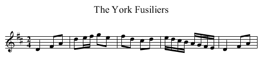 York Fusiliers, The - staff notation