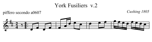 York Fusiliers  v.2 - staff notation