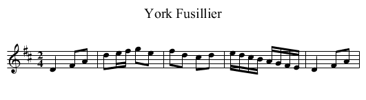 York Fusillier - staff notation