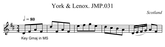 York & Lenox. JMP.031 - staff notation