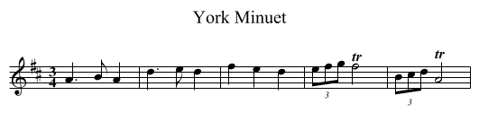 York Minuet - staff notation