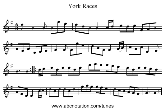 York Races - staff notation