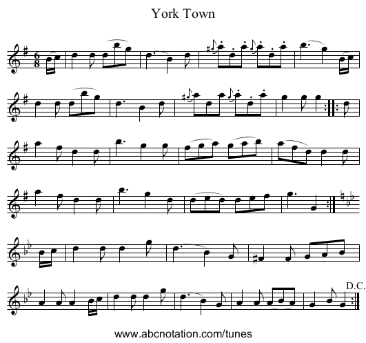 York Town - staff notation