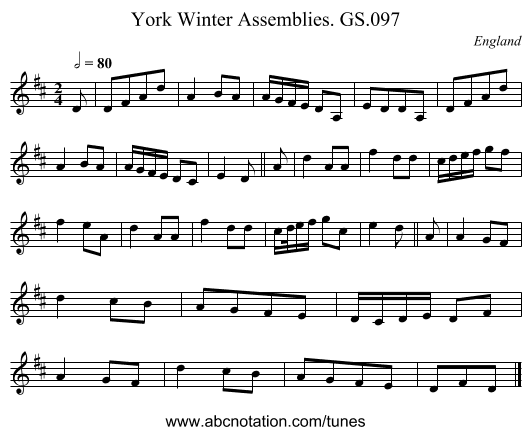 York Winter Assemblies. GS.097 - staff notation