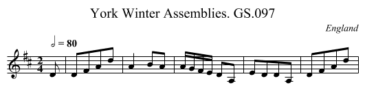 York Winter Assemblies. GS.097 - staff notation