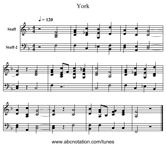 York - staff notation