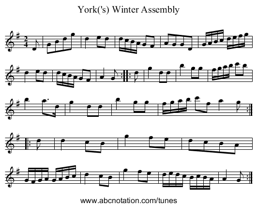 York('s) Winter Assembly - staff notation