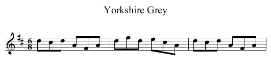 Yorkshire Grey - staff notation