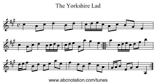 Yorkshire Lad, The - staff notation
