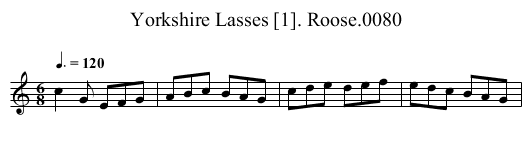 Yorkshire Lasses [1]. Roose.0080 - staff notation