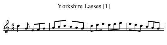Yorkshire Lasses [1] - staff notation