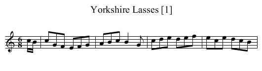Yorkshire Lasses [1] - staff notation