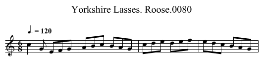 Yorkshire Lasses. Roose.0080 - staff notation