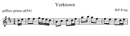 Yorktown - staff notation