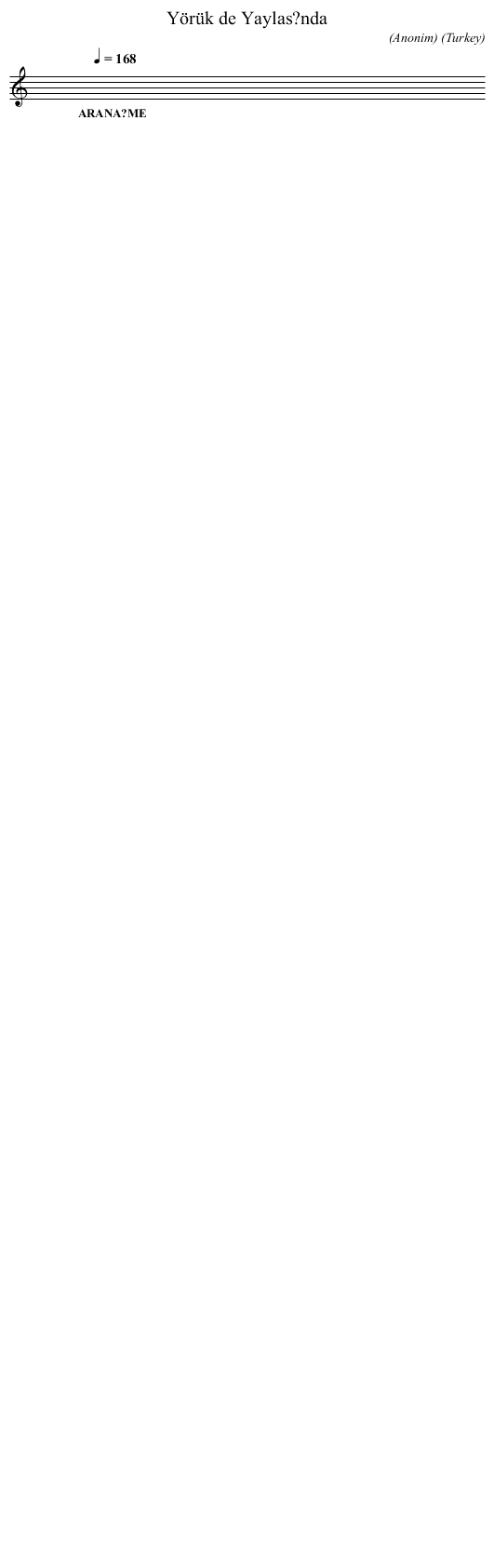 Yörük de Yaylas?nda - staff notation