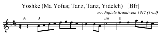 Yoshke (Ma Yofus; Tanz, Tanz, Yideleh)   [Bfr] - staff notation