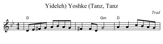 Yoshke (Tanz, Tanz, Yideleh) - staff notation