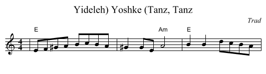 Yoshke (Tanz, Tanz, Yideleh) - staff notation