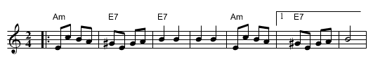 Yosis (Am) - staff notation