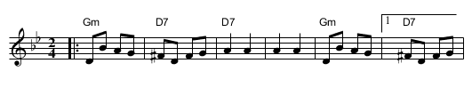 Yosis (Gm) - staff notation