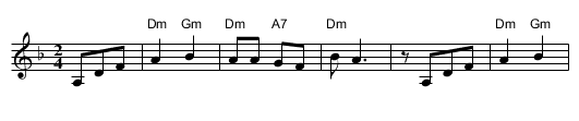 Yos'l Yos'l [Dm] - staff notation
