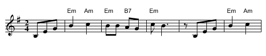 Yos'l Yos'l [Em] - staff notation