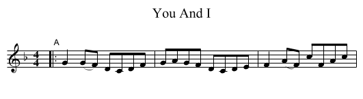 You And I - staff notation