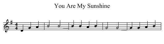 You Are My Sunshine - staff notation