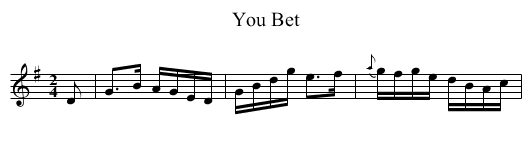 You Bet - staff notation