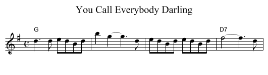 You Call Everybody Darling - staff notation