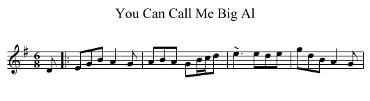 You Can Call Me Big Al - staff notation