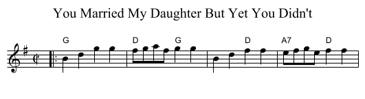 You Married My Daughter But Yet You Didn't - staff notation