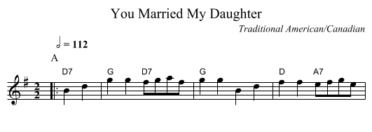 You Married My Daughter - staff notation