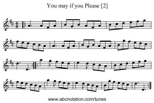 You may if you Please [2] - staff notation
